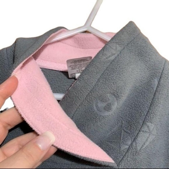 Athletic Works Grey Fleece Sweatshirt Girl's Medium 7-8 Smiley Face Lightening - Picture 3 of 7